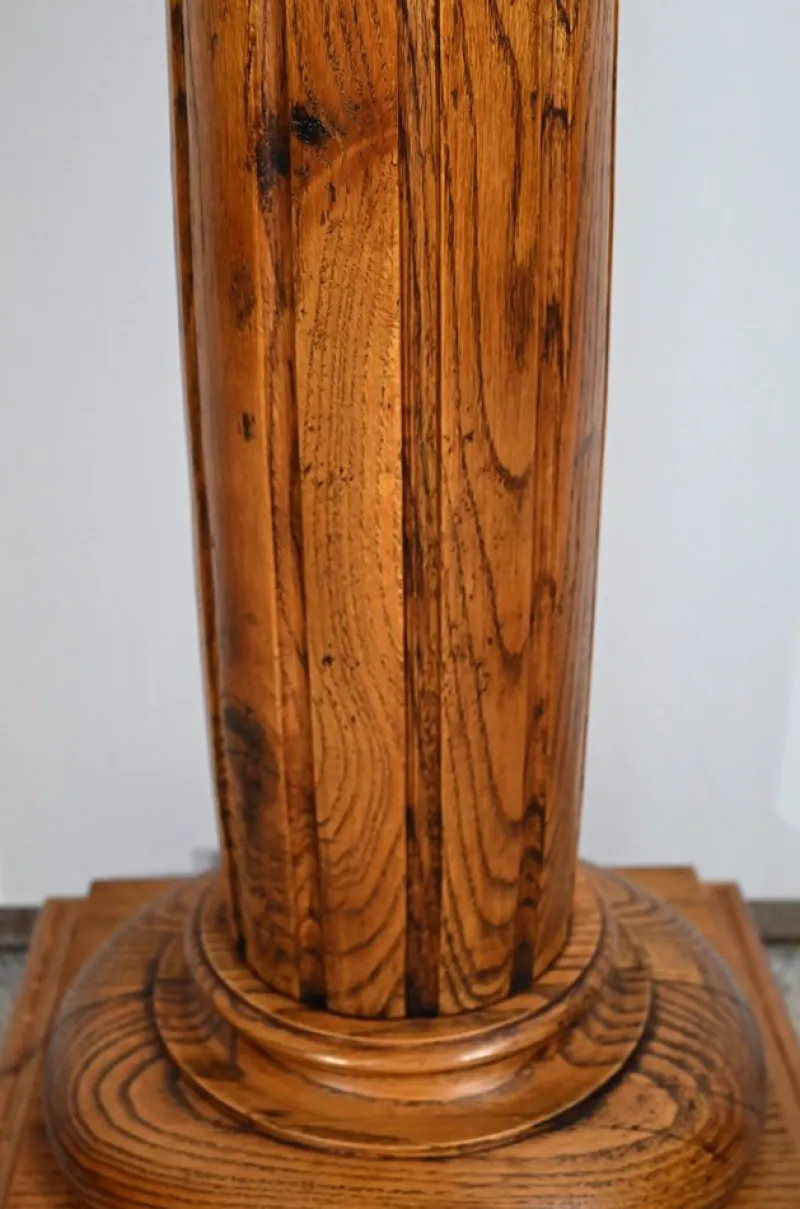 Pamono Vintage Column in Oak, 1900> Pedestals And Columns
