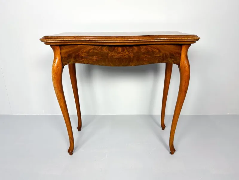 Discount Pamono Vintage Console or Game Table in Mahogany Veneer and Green Felt, 1920s