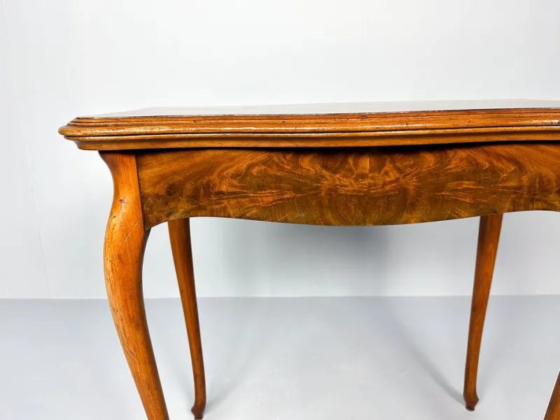 Discount Pamono Vintage Console or Game Table in Mahogany Veneer and Green Felt, 1920s