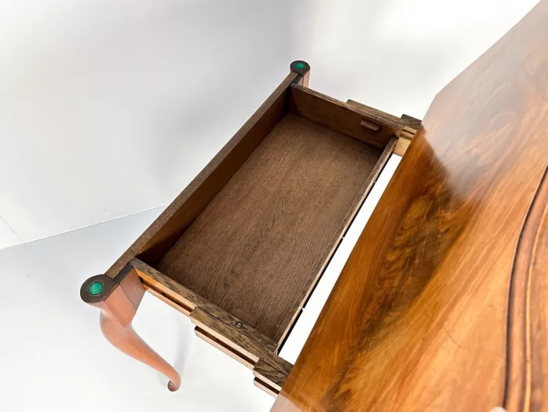 Discount Pamono Vintage Console or Game Table in Mahogany Veneer and Green Felt, 1920s