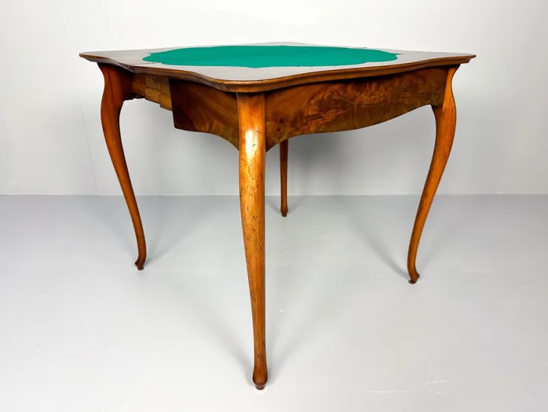 Discount Pamono Vintage Console or Game Table in Mahogany Veneer and Green Felt, 1920s