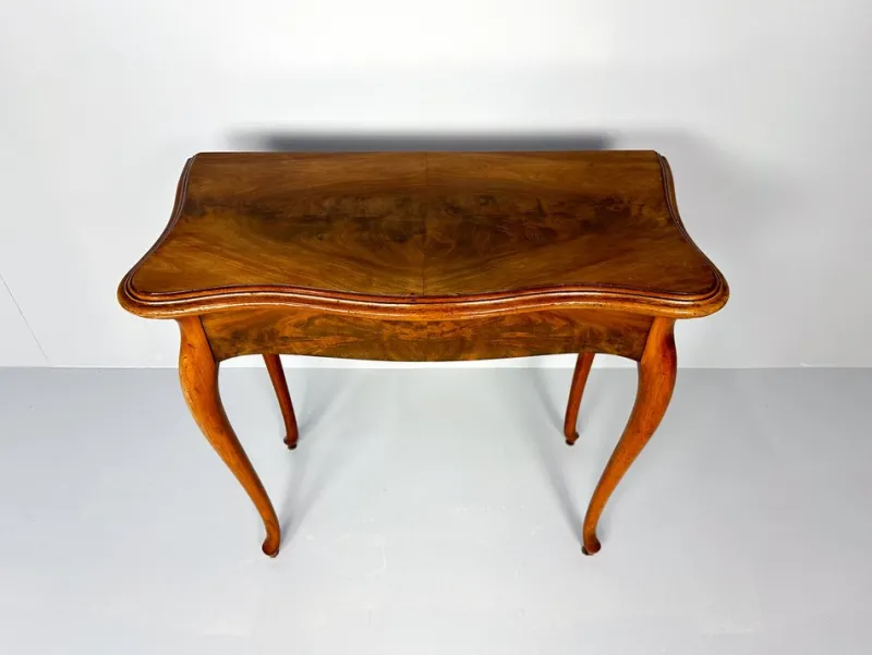 Discount Pamono Vintage Console or Game Table in Mahogany Veneer and Green Felt, 1920s