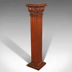Discount Pamono Vintage Continental Walnut Torchere Stand Display Column, 1950s