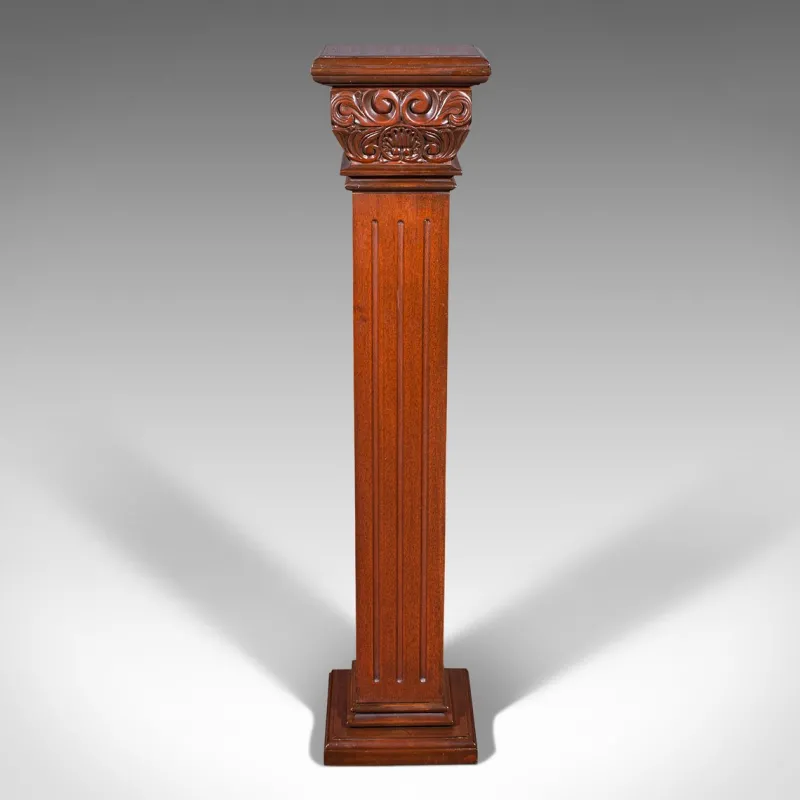 Discount Pamono Vintage Continental Walnut Torchere Stand Display Column, 1950s