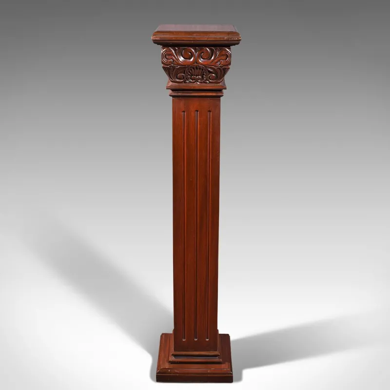 Discount Pamono Vintage Continental Walnut Torchere Stand Display Column, 1950s