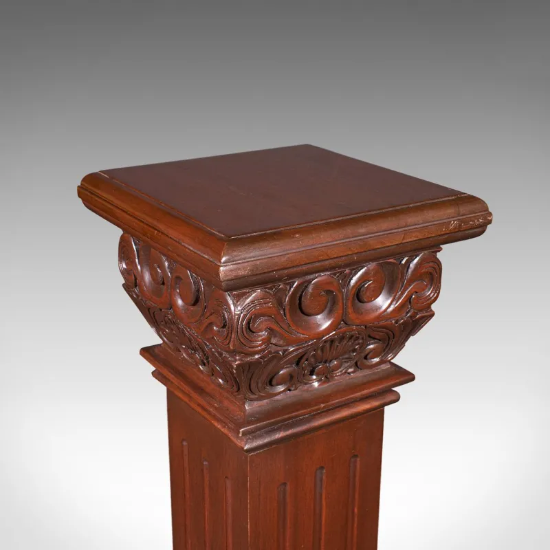 Discount Pamono Vintage Continental Walnut Torchere Stand Display Column, 1950s