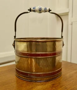 Pamono Vintage Copper and Brass Wine Cooler, 1930> Ice Buckets & Wine Coolers