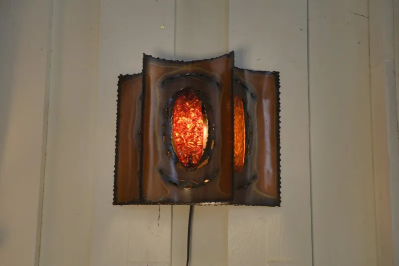 Pamono Vintage Copper and Resin Wall Light from Accolay, 1950s> Wall Lights & Sconces