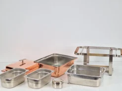 Pamono Vintage Copper-plated Stainless Steel Spring Chafing Dish, Switzerland, 1980s><noscript><img width=
