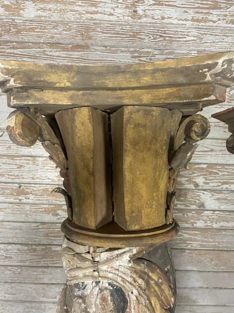 Pamono Vintage Corinthian Pillars with Capitals, Set of 2> Pedestals And Columns