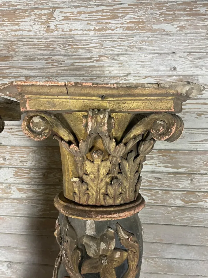 Pamono Vintage Corinthian Pillars with Capitals, Set of 2> Pedestals And Columns