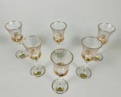 Pamono Vintage Cristal De Paris Gold Trimmed Crystal Wine Glasses, 1980s, Set of 6><noscript><img width=