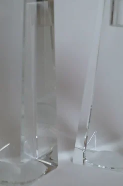 Best Pamono Vintage Crystal Glass Block Candlesticks from Rosenthal, 1980s, Set of 3