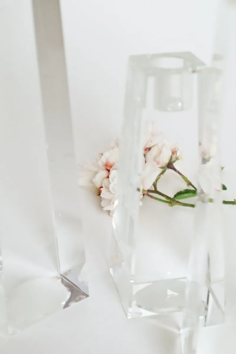 Best Pamono Vintage Crystal Glass Block Candlesticks from Rosenthal, 1980s, Set of 3