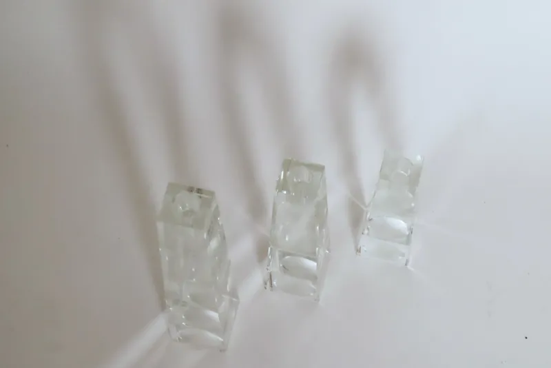 Best Pamono Vintage Crystal Glass Block Candlesticks from Rosenthal, 1980s, Set of 3