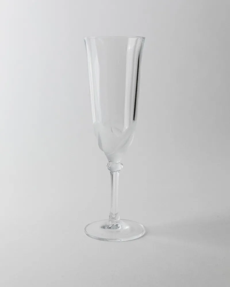 Pamono Vintage Crystal Glass Champagne Glasses by J.G. Durand, 1970s, Set of 6> Glassware