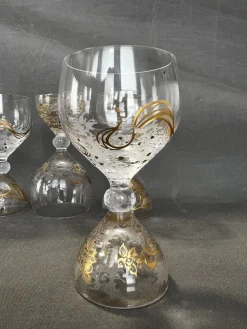 Pamono Vintage Crystal Glasses Magic Flute Model by Bjørn Wiinblad for Rosenthal, 1960s, Set of 5><noscript><img width=