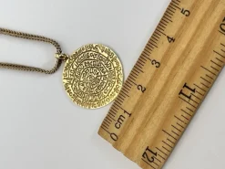 Pamono Vintage 9ct 375 Yellow Gold Ancient Greek Phaistos Disc Necklace><noscript><img width=