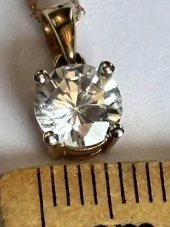Outlet Pamono Vintage 9ct Gold Cubic Zirconia Pendant Necklace
