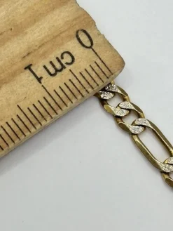 Clearance Pamono Vintage 9ct Gold Diamond Cut Figaro Bracelet