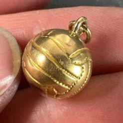Pamono Vintage 18ct Gold Football Soccer Ball Charm Pendant, 1960s><noscript><img width=