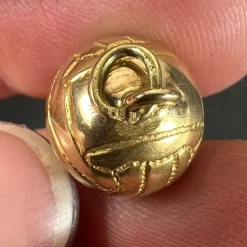Pamono Vintage 18ct Gold Football Soccer Ball Charm Pendant, 1960s><noscript><img width=