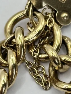 Outlet Pamono Vintage 9ct Gold Heart Padlock Bracelet