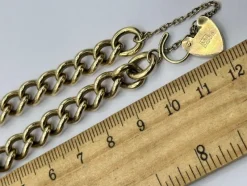 Outlet Pamono Vintage 9ct Gold Heart Padlock Bracelet