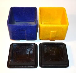 Pamono Vintage Cubic Flower Pots by A.D. Copier, 1920s, Set of 4