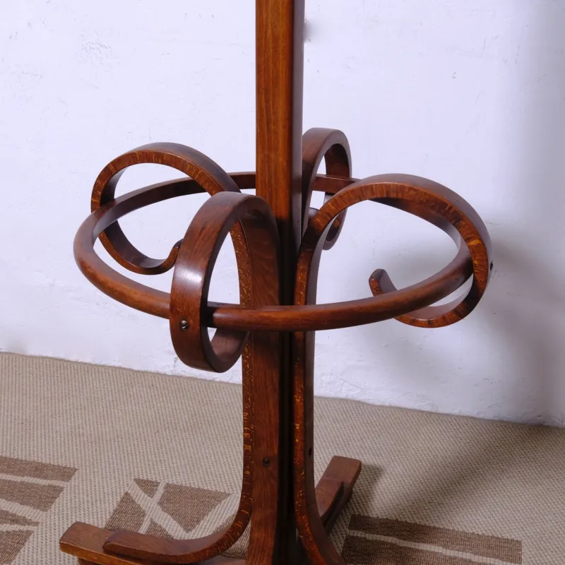 Pamono Vintage Curved Beech Coat Stand, 1970s> Racks, Hooks & Valets