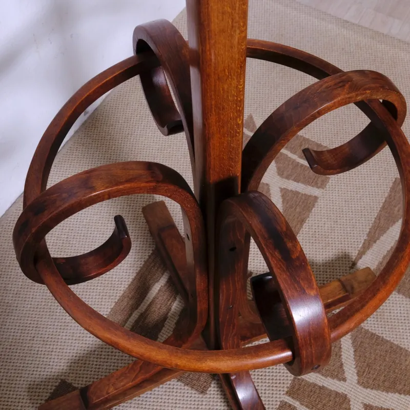 Pamono Vintage Curved Beech Coat Stand, 1970s> Racks, Hooks & Valets