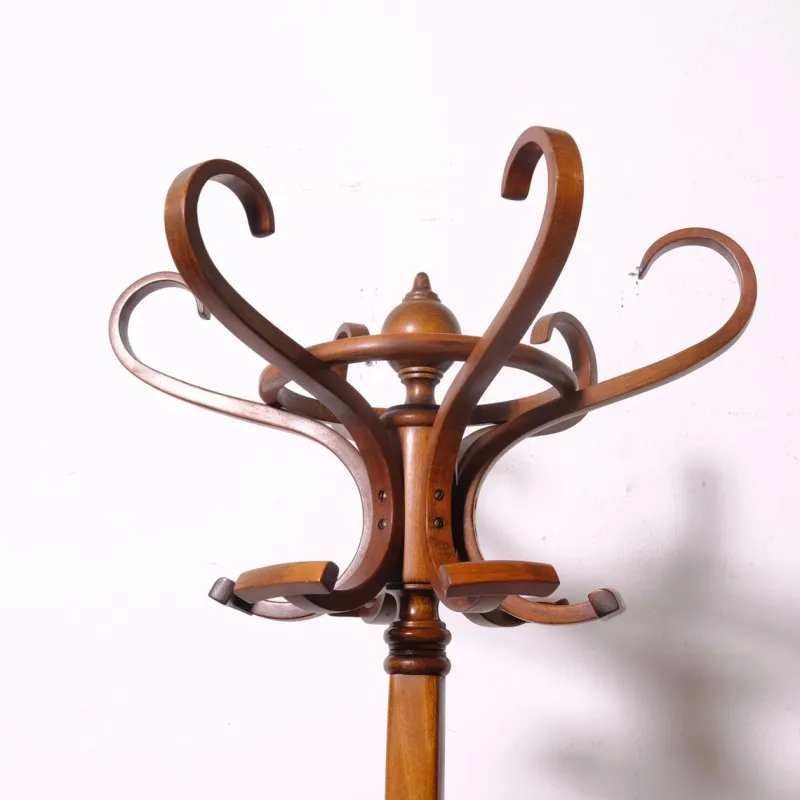 Pamono Vintage Curved Beech Coat Stand, 1970s> Racks, Hooks & Valets