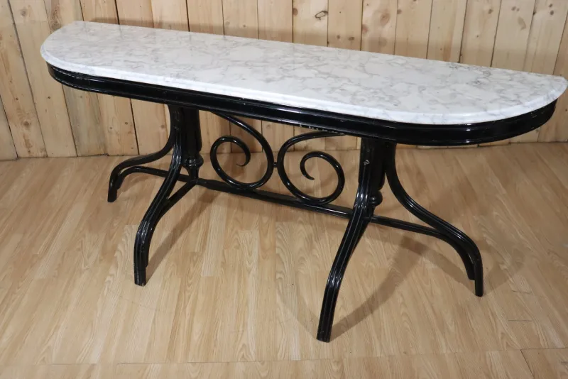 Clearance Pamono Vintage Curved Wooden Console Table, 1960