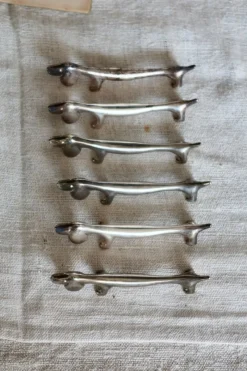 Discount Pamono Vintage Dachshund Knife Rests in Patinated Silver Metal, 1970s, Set of 6