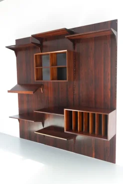 Pamono Vintage Danish 3-Bay Rosewood Modular Wall Unit by Poul Cadovius for Cado, 1960s><noscript><img width=