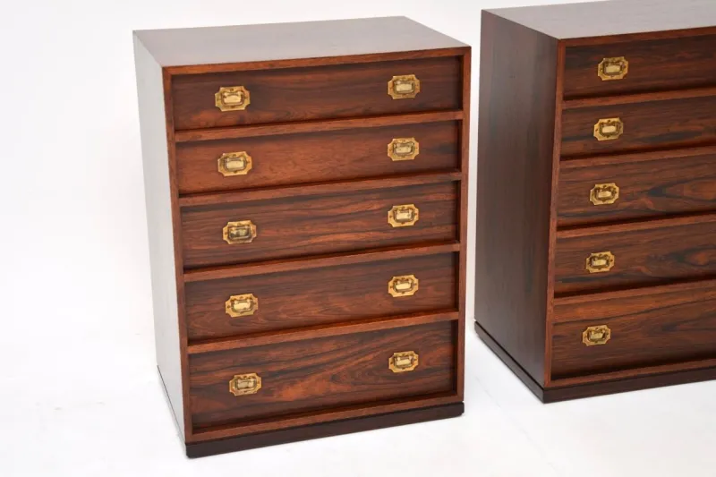 Pamono Vintage Danish Bedside Chests by Henning Korch for Silkeborg, 1960s, Set of 2> Dressers, Commodes & Chests