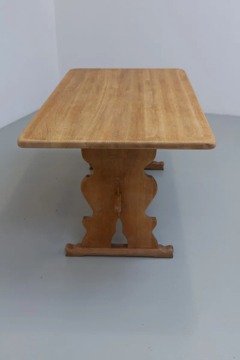 Pamono Vintage Danish Brutalist Oak Dining Table, 1960s> Dining Tables & Sets
