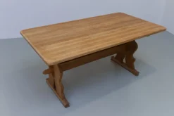 Pamono Vintage Danish Brutalist Oak Dining Table, 1960s><noscript><img width=
