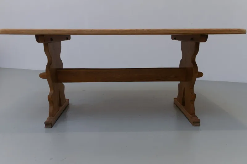 Pamono Vintage Danish Brutalist Oak Dining Table, 1960s> Dining Tables & Sets