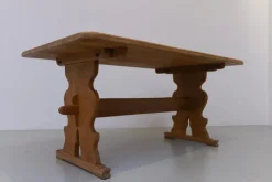 Pamono Vintage Danish Brutalist Oak Dining Table, 1960s><noscript><img width=