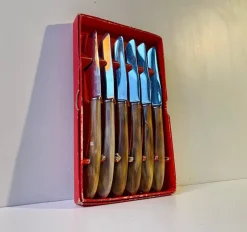 Pamono Vintage Danish Butter Knives by Jens Harald Quistgaard for Raadvad, 1950s, Set of 6> Cutlery & Serving Utensils