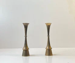 Clearance Pamono Vintage Danish Candleholders in Brass by Jens Harald Quistgaard, 1960s, Set of 2
