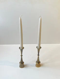 Clearance Pamono Vintage Danish Candleholders in Brass by Jens Harald Quistgaard, 1960s, Set of 2