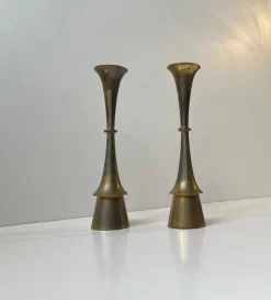 Clearance Pamono Vintage Danish Candleholders in Brass by Jens Harald Quistgaard, 1960s, Set of 2
