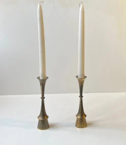 Clearance Pamono Vintage Danish Candleholders in Brass by Jens Harald Quistgaard, 1960s, Set of 2