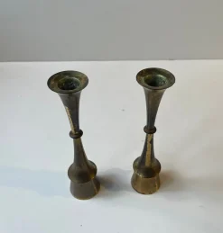 Clearance Pamono Vintage Danish Candleholders in Brass by Jens Harald Quistgaard, 1960s, Set of 2