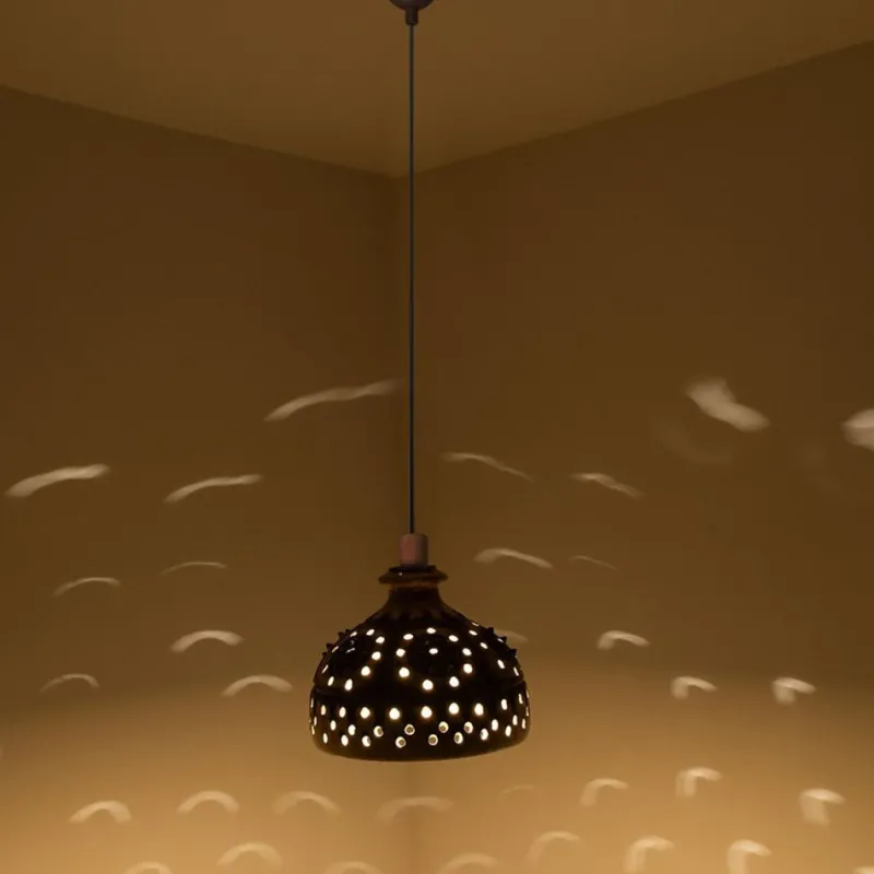 Pamono Vintage Danish Ceramic Pendant with Holes and Spikes, 1960s> Ceiling Lights