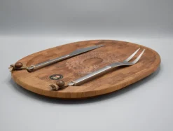 Pamono Vintage Danish Cutting Board with Cutlery from Digsmed, 1960s><noscript><img width=