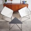 Sale Pamono Vintage Danish Oti Side Chairs with Wire Frame & Side Table by Niels Gammelgaard for Ikea, 1980s, Set of 3