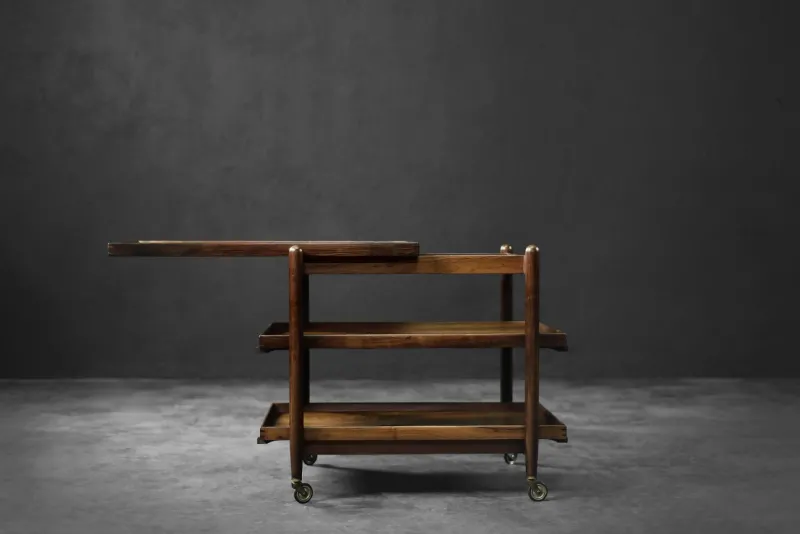Online Pamono Vintage Danish Rosewood Serving Trolley by Poul Hundevad, 1960s